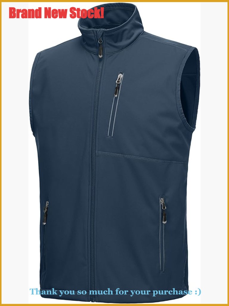 Windproof Lightweight Polyester Softshell Vest With 6 Pockets For Outdoor Sports
